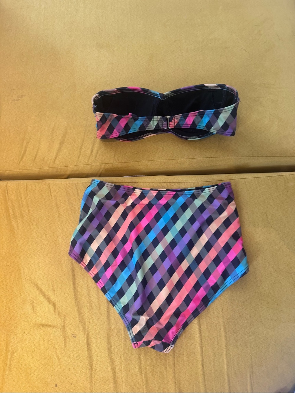 Modcloth rainbow gingham bikini - Picture 2 of 4